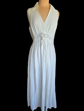 Calvin Klein White Collarded Sleeveless Dress Sz 12